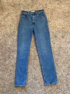 Abercrombie & Fitch High-Rise Straight-Leg Blue Jeans